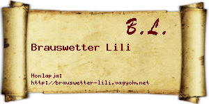 Brauswetter Lili névjegykártya